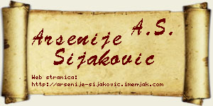 Arsenije Šijaković vizit kartica